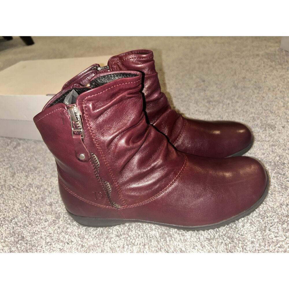 Josef Seibel Leather Boots Women 37 / 6-6.5 Brown Faux‎ Fur Lined Naly Faye